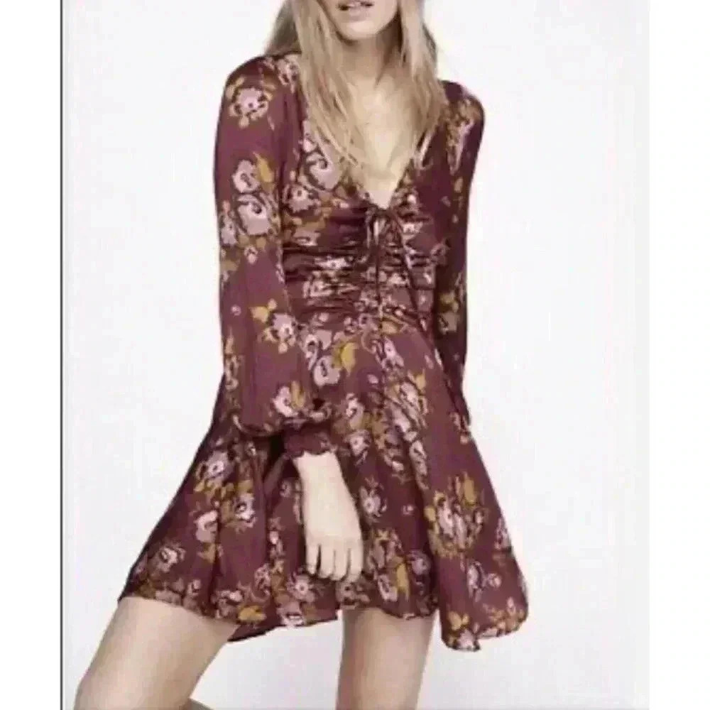 Free People Women's Morning Light Minidress Purple Size 2 NEW 1288